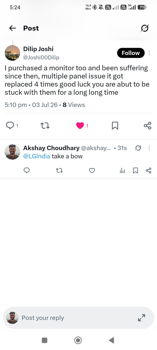 akshayc537's tweet photo. @LGIndia https://t.co/E9gNNeadJZ