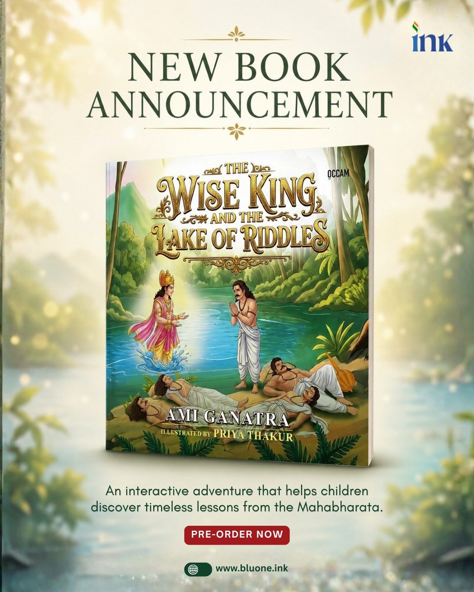 BluOneInk's tweet photo. A timeless tale. An unforgettable adventure. 

Introduce young readers to the wisdom of the Mahabharata through riddles, storytelling, and life lessons they'll cherish forever.

The Wise King and the Lake of Riddles is now available for pre-order!

#NewBook #ChildrensBooks #Mahabharata @6amiji  #IndianMythology #BooksForKids #BluOneInk