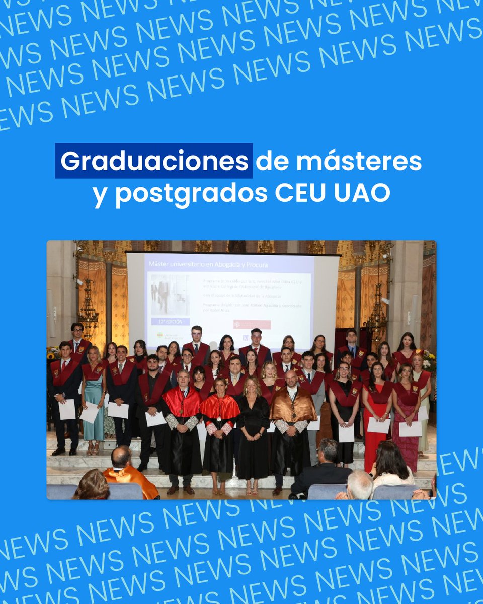 UAOCEU's tweet photo. La Universitat CEU Abat Oliba celebra los días 3 y 10 de julio las graduaciones de másteres y postgrados 🎓

Dos jornadas para reconocer el esfuerzo, la dedicación y el cierre de una etapa clave antes de nuevos retos académicos y profesionales.

🔗https://t.co/nIwnxZmR9b https://t.co/Epe1djCbGc