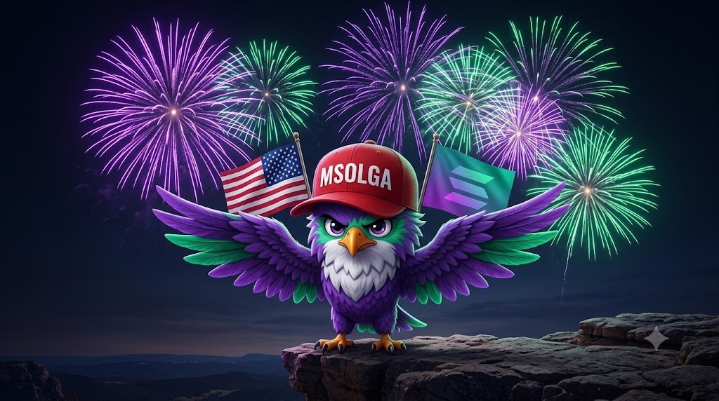 msolgatoken's tweet photo. Tomorrow is July 4th. 🇺🇸

America's 250th birthday.
White House CLARITY Act deadline.
Crypto regulation decision day.

The eagle doesn't wait for Washington to make Solana great. 🦅

$MSOLGA #MSOLGA #Solana https://t.co/oFWu7cEQZD