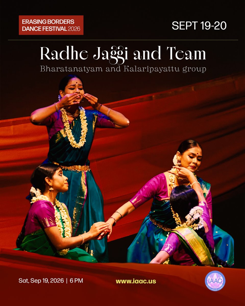 IAArtsCouncil's tweet photo. Marquee artist @radhejaggi brings Bharatanatyam to EBDF 2026.

With her ensemble, she presents anumArga, a powerful journey through devotion, mythology, and self-discovery.

 Kaye Playhouse, NYC
 Sept 19 | 6 PM
 https://t.co/gEFSVBmg2m

#EBDF2026 #RadheJaggi #Bharatanatyam https://t.co/oAhqPKlbK5