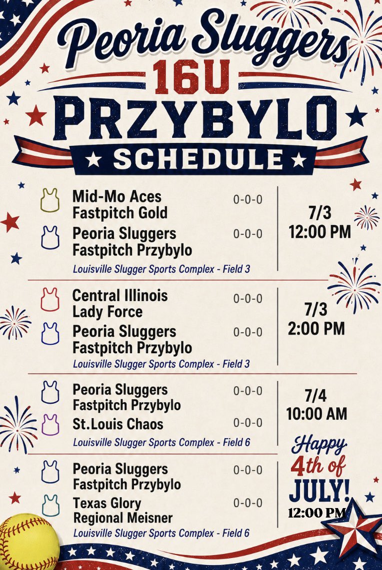 ElyssArmstrong's tweet photo. Our tournament schedule for Top Gun Patriot this weekend in Peoria! 
@UIS_Softball @HCC_Softball @NCC_softball @QUHawksSB https://t.co/XeYv7XgywT