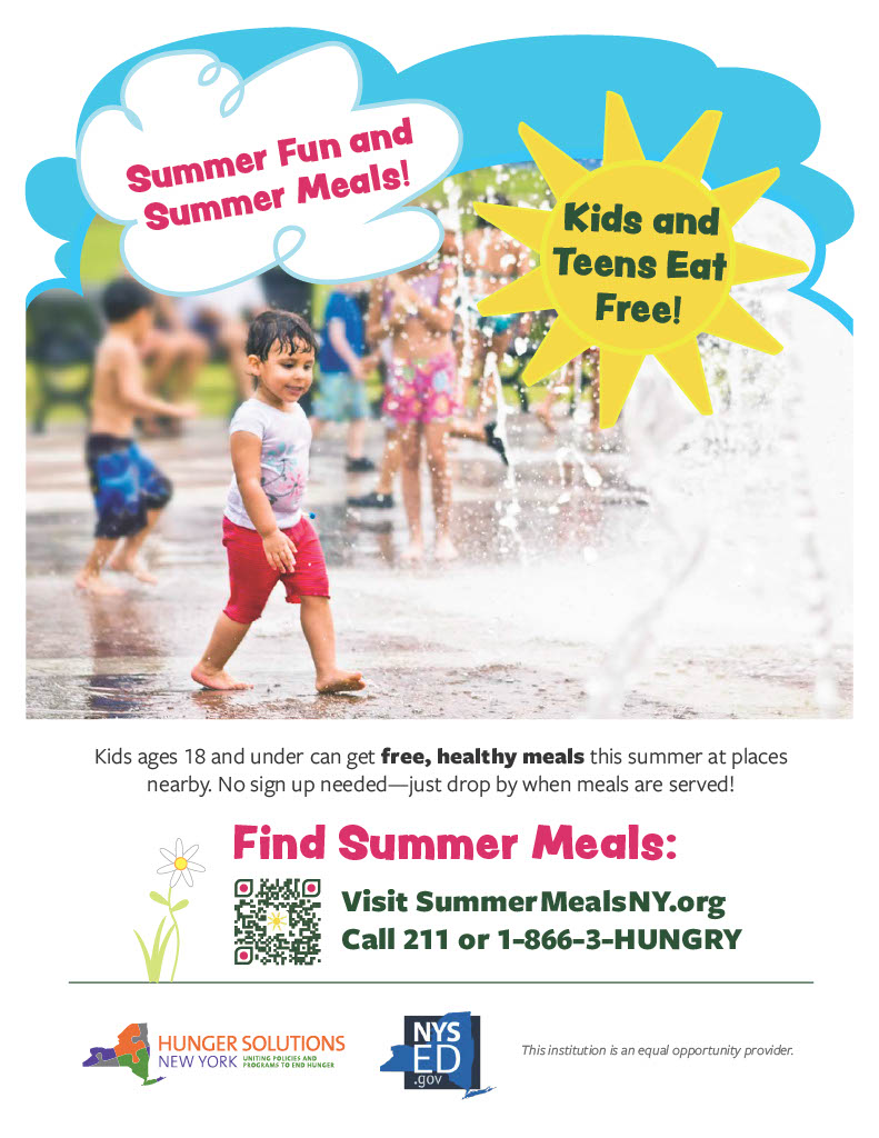 csarochester's tweet photo. Did you know kids 18 and under can get free, healthy meals this summer?

Visit https://t.co/uRKpEXnC4m or call 1-866-3-HUNGRY to find a location near you. 

@nycharterassoc https://t.co/flgNFinREM