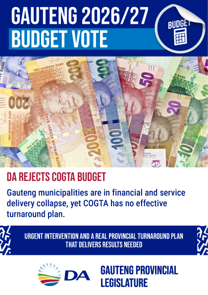 DA_GPL's tweet photo. Gauteng municipalities in collapse: R12.8 billion irregular expenditure, R1.9 billion fruitless & wasteful spending, and billions in debt.
Yet COGTA fails to implement an effective provincial turnaround plan.
DA demands urgent action and accountability.
#DAatWork #RescueSA #DA_GPL #COGTA