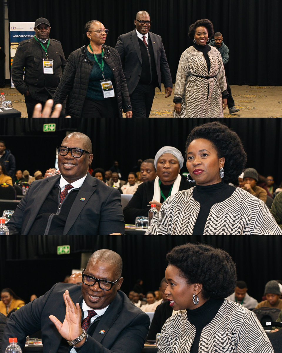 OfficialGDARD's tweet photo. MEC @VuyiswaRamokgop welcomes Gauteng Premier Panyaza @Lesufi to Emperors Palace for Day 2 of the Gauteng Agro-processing Convention &amp; Expo. The Premier delivered the keynote address as delegates continued to engage on the future of agro-processing in Gauteng. #AgroProcessing2026 https://t.co/fGG9T0J07B