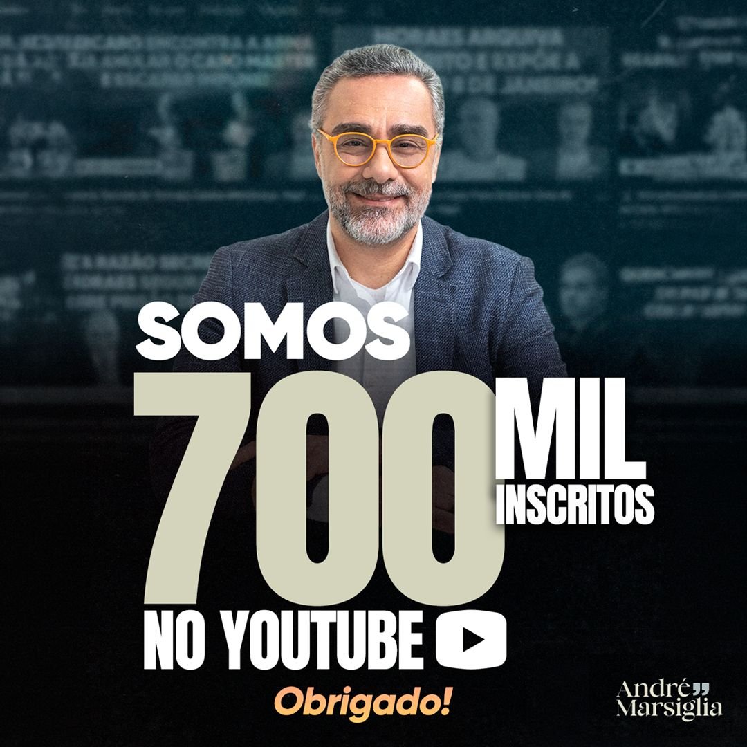 marsiglia_andre's tweet photo. Chegamos a 700 mil inscritos no YouTube!

Nosso canal surgiu em setembro de 2025, e de lá pra cá saímos do zero aos 700 mil graças à sua audiência, ao seu engajamento e seu apoio. 

Cada inscrição, cada comentário, cada compartilhamento e cada minuto de audiência ajudaram este espaço a crescer e a se tornar uma comunidade cada vez mais forte, em que mostramos não só a notícia, mas o que está por trás da notícia.

Obrigado pela confiança, pela companhia diária e por fazer parte deste canal.

Muito obrigado 🙏