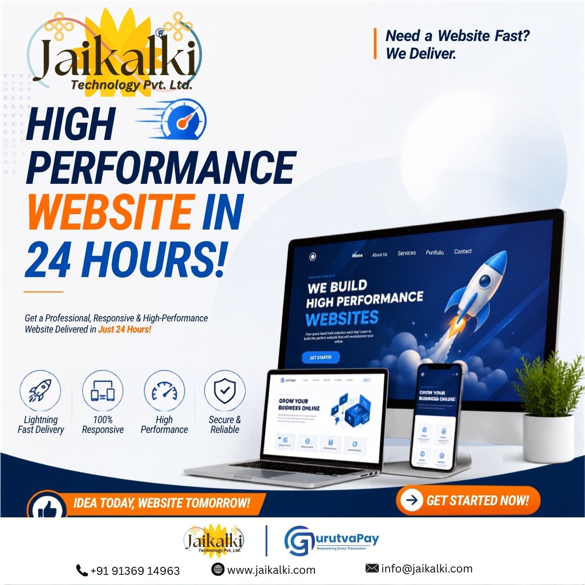 JaikalkiTPL's tweet photo. 🚀 Need a website fast? We deliver HIGH PERFORMANCE websites in just 24 HOURS! ⚡

✅ Lightning-fast delivery ✅ 100% responsive ✅ Secure &amp; reliable
Get started today, website tomorrow! 💻
📞 +91 91369 14963 🌐 https://t.co/AnonmTOSDI 📧 info@jaikalki.com https://t.co/DjQ0UTvhxz