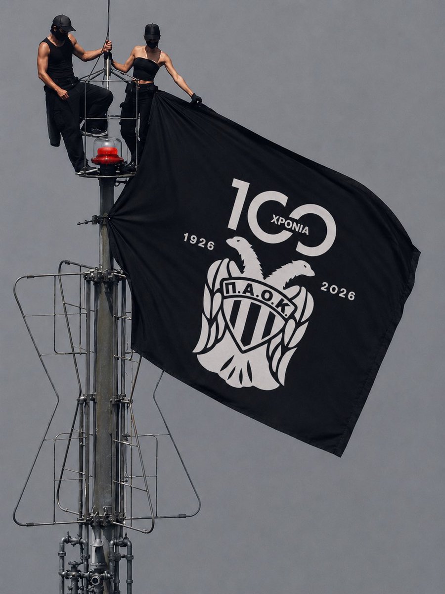 AC_PAOK's tweet photo. If you’re going to climb all the way up there, make sure your reason is the one that matters most 🖤🤍

#PAOK #empire https://t.co/6b7AXvS4TA