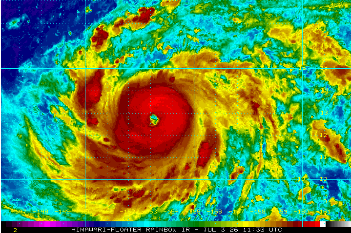 jayhobgood's tweet photo. Typhoon Bavi intensifies to equivalent of major hurricane east of Marianas; max wind speed 120 mph (195 km/h); moving toward west at 13 mph (21 km/h); Typhoon Watches issued for Guam, Rota, Tinian, and Saipan; Tropical Storm Watches for Alamagan, Pagan, and Agrihan. https://t.co/NbDKD1c8aS