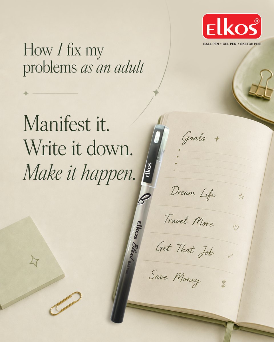 elkos_pens's tweet photo. Manifest it. โจ
Write it down. โ๏ธ
Work towards it. ๐ฏ
Sometimes, putting it on paper is the first step.
Explore: https://t.co/tZTuseIVt4
#ElkosPens #WriteItDown #Manifestation #GoalSetting https://t.co/F2ccdyFf3Q