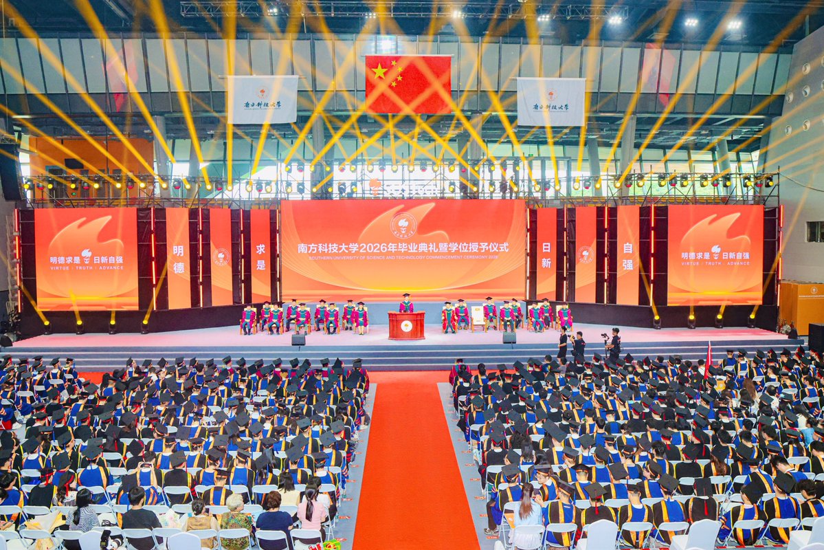 SUSTechSZ's tweet photo. Congratulations to all our graduates! You have truly embodied our motto, "Virtue, Truth, Advance," through your dedication and excellence. As you step into your #nextchapter, always carry the #SUSTech spirit with you. We can’t wait to see the impact you’ll make on the world! 🌍✨ https://t.co/4iCdH9hLSu