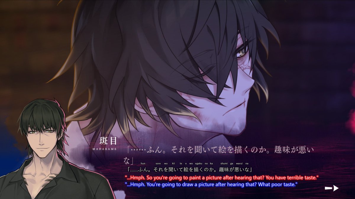 chocoakebia's tweet photo. i think about madarame's dialogue here A LOT 😭😭 he's such a hypocrite here in the jp version, but for some reason, they toned it down in the eng translation. anyways, i love how he's giving towa attitude in both versions—it's just so cuteee https://t.co/WNuL9e4SMi