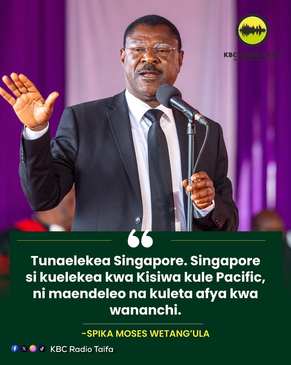 RadioTaifaFM's tweet photo. Tunaelekea Singapore. Singapore si kuelekea kwa Kisiwa kule Pacific, ni maendeleo na kuleta afya kwa wananchi - Moses Wetang'ula

#KBCRadioTaifa ^FN https://t.co/PROFGHVALm