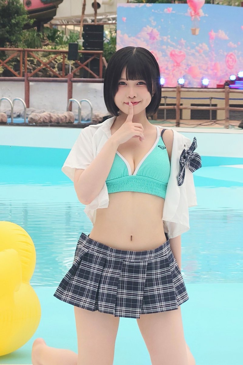 yusenano_Yashi's tweet photo. キンマー1部 #奏星凛 
(制服) 屋内プールにて

#リルリボン 
#近代麻雀水着祭2026 
#いかなきゃキンマー https://t.co/B6Ywf6lGmK