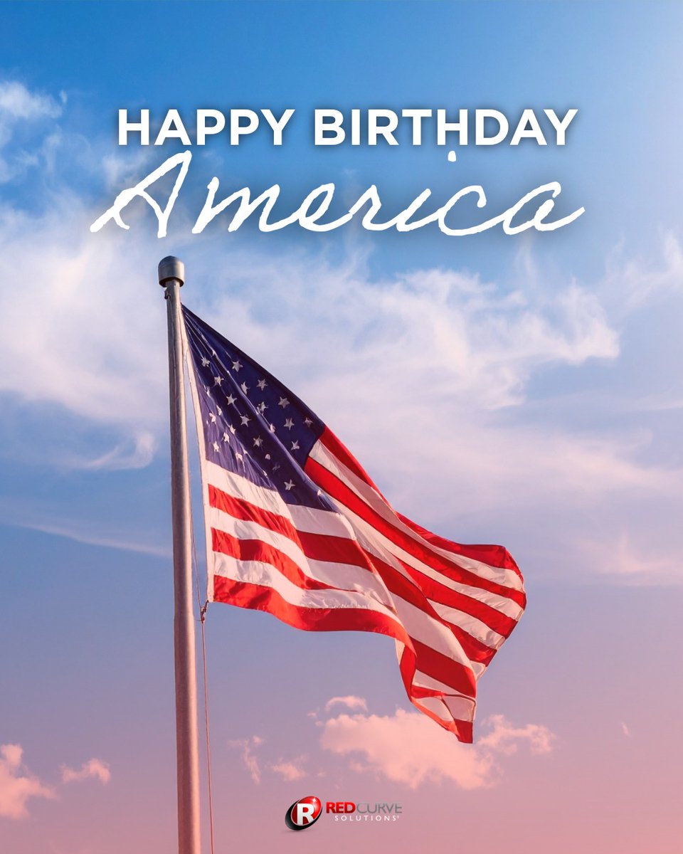 IChooseRedCurve's tweet photo. Happy Birthday, America!

Today, we celebrate the ideals of freedom and opportunity that have defined our nation for nearly 250 years.

Wishing everyone a safe and Happy Fourth of July from all of us at Red Curve! https://t.co/NmgvKS8Mqu
