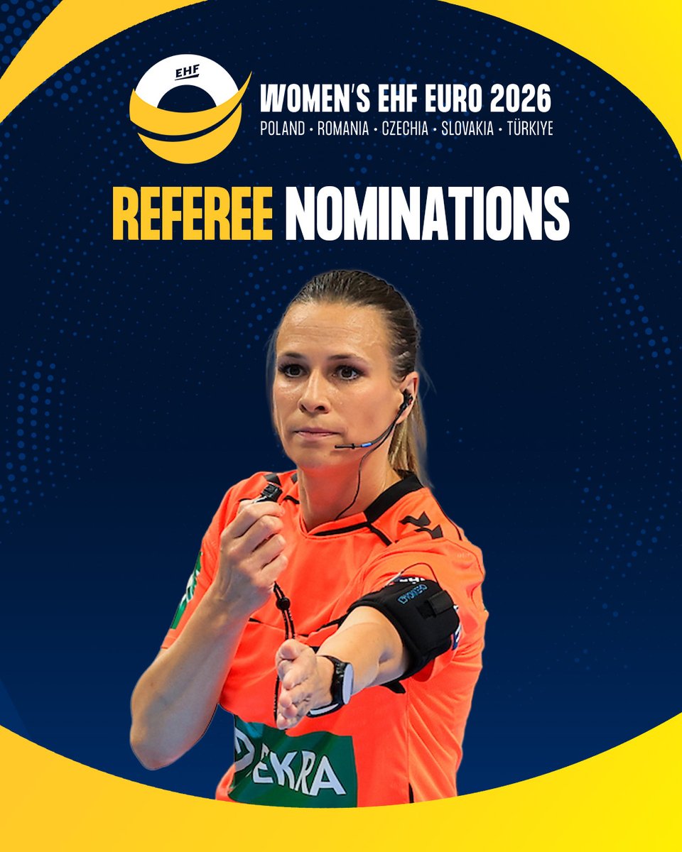 EHF_Activities's tweet photo. ๐จ The EHF has announced the referee pairs who will be officiating at the Women's #ehfeuro2026, which will take place from 3 โ 20 December.
๐https://t.co/dvCepAohsg
#ehf #behere #handball @EHFEURO https://t.co/CW7nbtmH2O