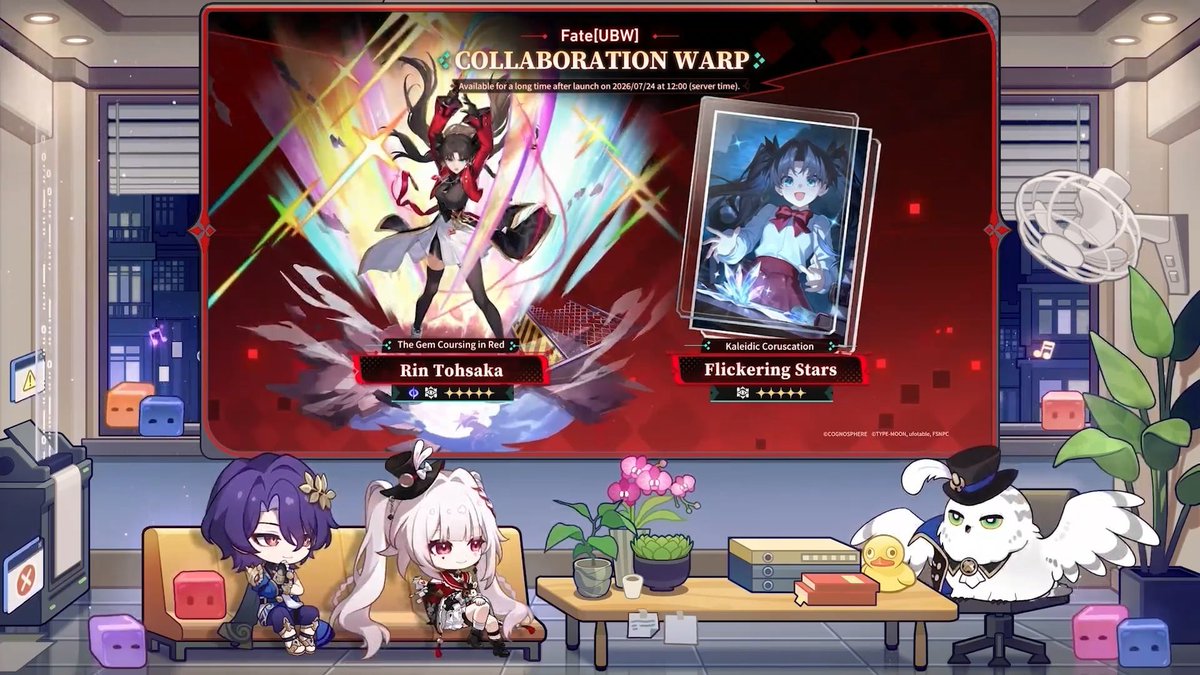 StarRailVerse1's tweet photo. Rin and Gilgamesh's banners will be available on July 24!

You can claim Gilgamesh or Archer for free and get a certain amount of their corresponding materials.

These collaboration banners will also be available LONG TERM

#HonkaiStarRail https://t.co/9kqLuCCEUI