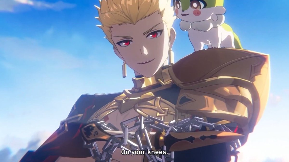 sweaterpawsjoon's tweet photo. they gave gilgamesh an emotional support enkidu chimera, that's so funny https://t.co/83Ym1QT7hS