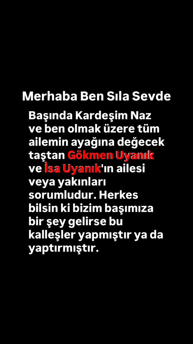 SlaSevdee's tweet photo. ANNEM İÇİN ADALET İSTİYORUM BU KANSIZLARA CEZAEVİNDE BAKSINLAR İSTEMİYORUM, ANNEMİ NASIL YAKTIYSALAR ÖYLE YANSINLAR İSTİYORUM.
#gökmenuyanık #isauyanık #AdaletArıyoruz https://t.co/BUxwUCNewG