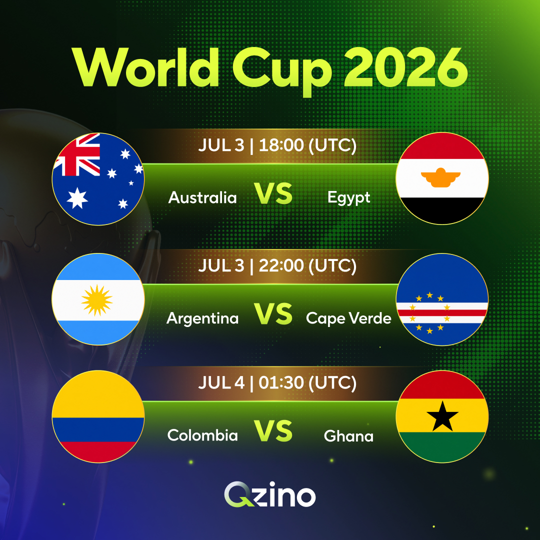 qzino_sport's tweet photo. ⚽️ Round of 32. World Cup 2026

Three matches and three new chances to climb our $25,000 leaderboard: https://t.co/inXbz0zYYD

Predict who goes through in the comments, QRT and leave your Qzer ID — two winners get $50 in free bets. https://t.co/UDvlEvEQKA