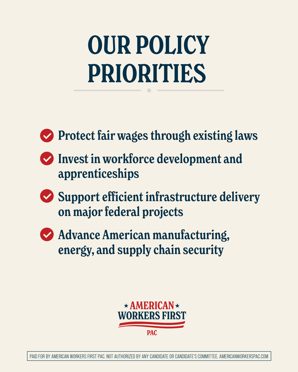 WorkersFirstPAC's tweet photo. Our priorities are simple. A stronger workforce means a stronger America. https://t.co/NiFLCYYN8k
