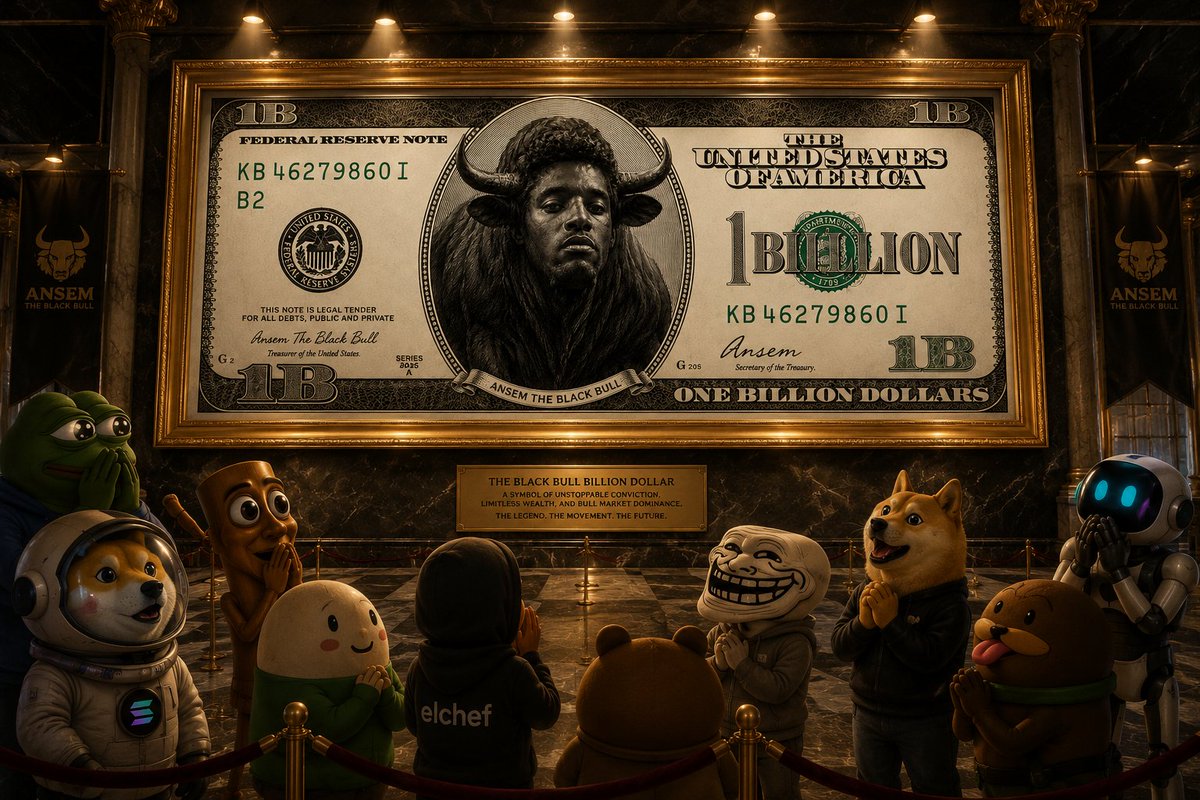 BullionDollarX's tweet photo. Museums preserve history.
Memes create it.

The Black Bull Billion Dollar is more than a note—it's a symbol of the next legendary cycle.

Return to Memes. 🐂💸 https://t.co/uANOnS2oJR