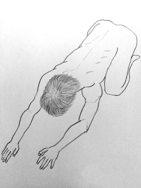 youichi55d's tweet photo. ヨガでありそうなポーズ。

・ヌードモデル
・男性ヌード
・男性モデル
・筋トレ男子
・モデル募集

検索してみたら、猫の伸びのポーズ かな？
モデルくん曰く、思った以上に肩が大変だった、とのこと。

こういう描く機会の少ない描き慣れないポーズは、紙に上手く入れるために頭がフル回転する。 https://t.co/JJgtyiN3SS