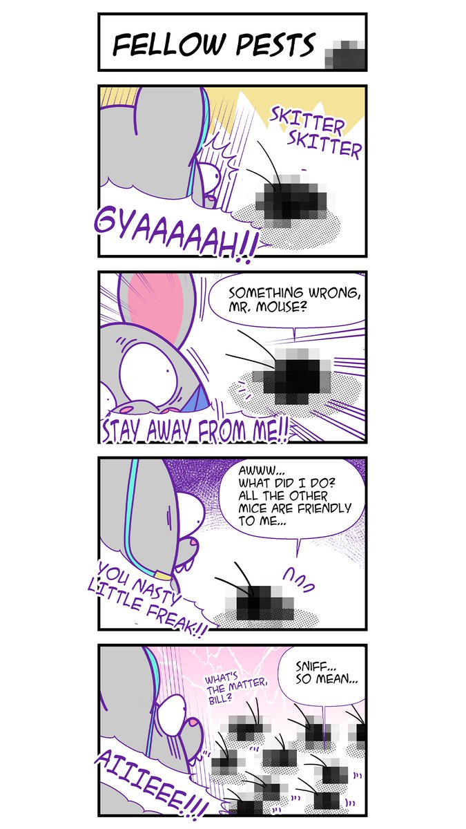 OdencatGames's tweet photo. 【Mousebusters 4-Panel Comic】
Episode 3: "FELLOW PESTS"

Supervised by: Odencat
Story &amp; Art by: cony

#mousebusters https://t.co/YC0HGFaUUM