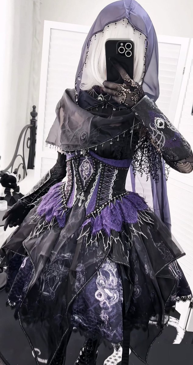 LolitaWardrobe's tweet photo. The [-Skeletal Loong-] in Black X Purple Colorway

◆ The White Shirt >>> https://t.co/VEGQVsYKwh https://t.co/tG53tgnBam