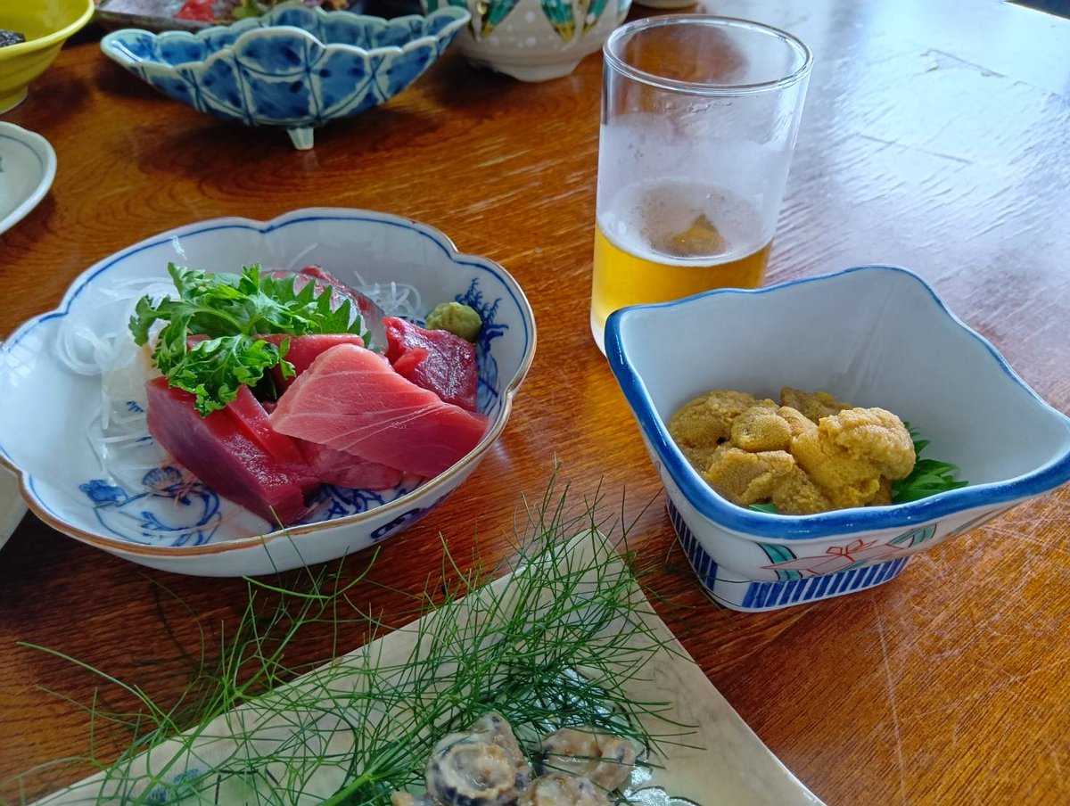 masa_dadada's tweet photo. 人生初の下北半島。
佐井村の民宿に1泊。
料理が凄い！食べきれないほど。
何もかも美味しい。
宿の方も優しい☺️ https://t.co/An41yR2GC2