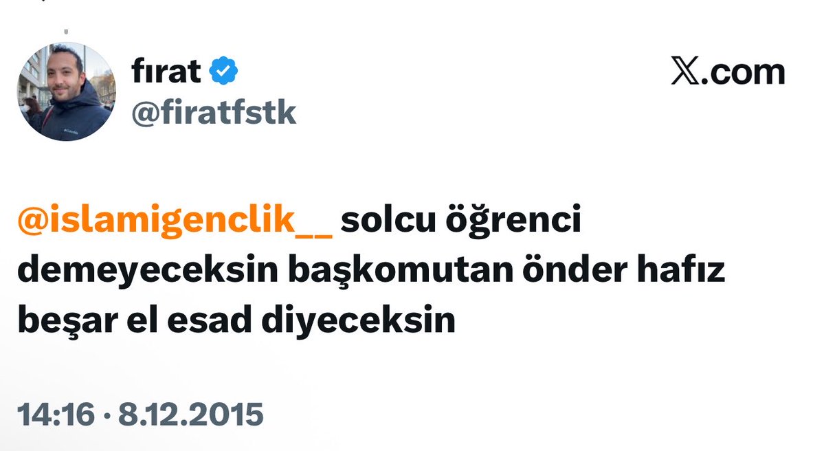 fatihtezcan's tweet photo. @firatfstk Savcılık demeyeceksin. Başkomutan Önderiniz Beşar El Esad’ın ta ammmmmına koyup Suriye’de 650 bin Müslümanı katleden Orrrrrrospu Evlatları Siyasal Alevici BAAS’ın sonunu getiren Şanlı Türk Devleti’nin Sayın Savcılığı diyeceksin! https://t.co/0CPnePIR8O