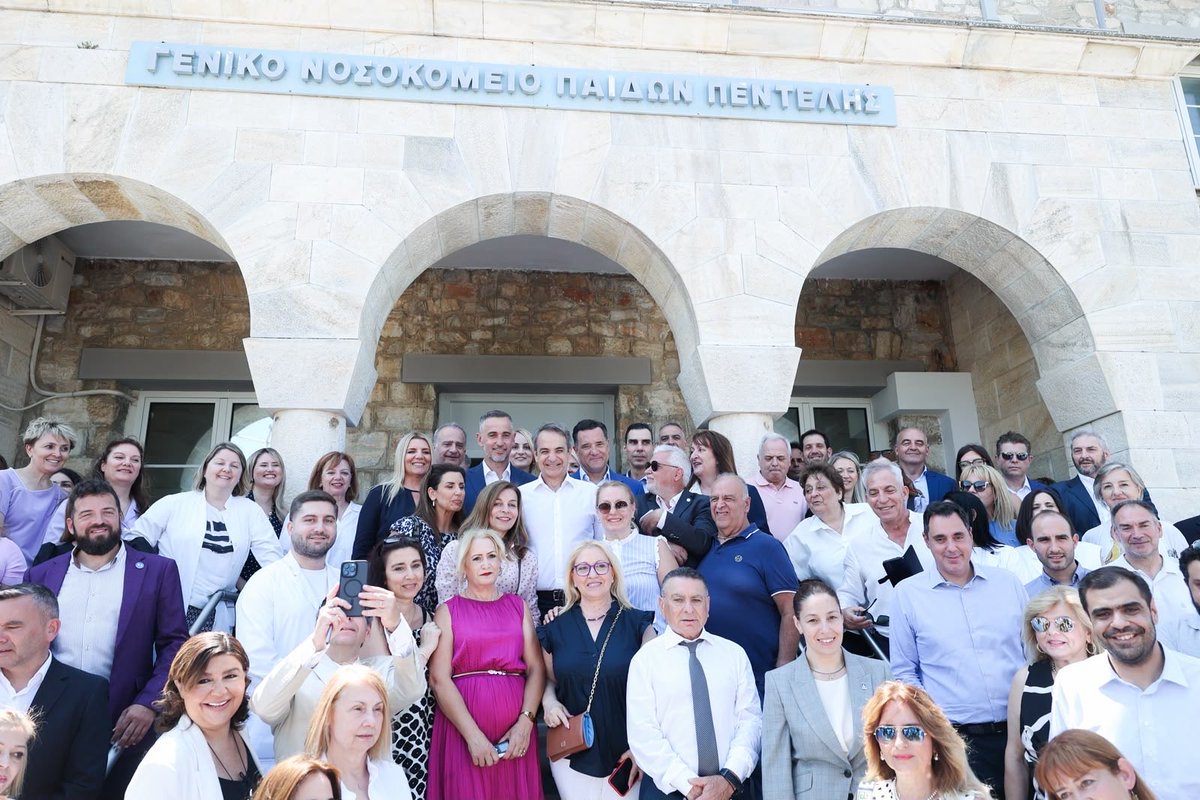 YSmyrlis's tweet photo. Στα εγκαίνια του ανακαινισμένου και αναβαθμισμένου Γενικού Νοσοκομείου Παίδων Πεντέλης, που υλοποιήθηκε με δωρεά ύψους 4,5 εκατομμυρίων ευρώ από το κοινωφελές ίδρυμα Kaizen Foundation, παρουσία του @PrimeministerGR και Προέδρου της @neademokratia, @kmitsotakis.

#ioannissmyrlis #nd