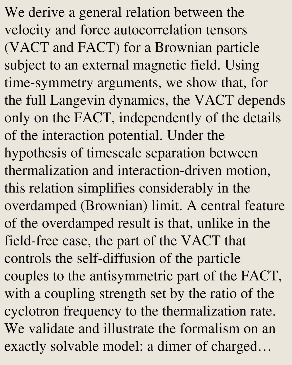 StatMechanics's tweet photo. Velocity and force autocorrelations in Brownian dynamics with a Lorentz force

Filippo Faedi, Abhinav Sharma
https://t.co/k0E6cYpt1A [𝚌𝚘𝚗𝚍-𝚖𝚊𝚝.𝚜𝚝𝚊𝚝-𝚖𝚎𝚌𝚑] https://t.co/qReZ0N1k7V