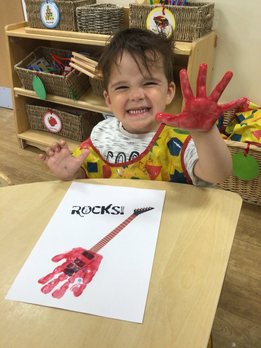 KincraigToddler's tweet photo. We made handprint guitars on Rock Kidz day 🎸 #EAD https://t.co/2T9S5RmU15