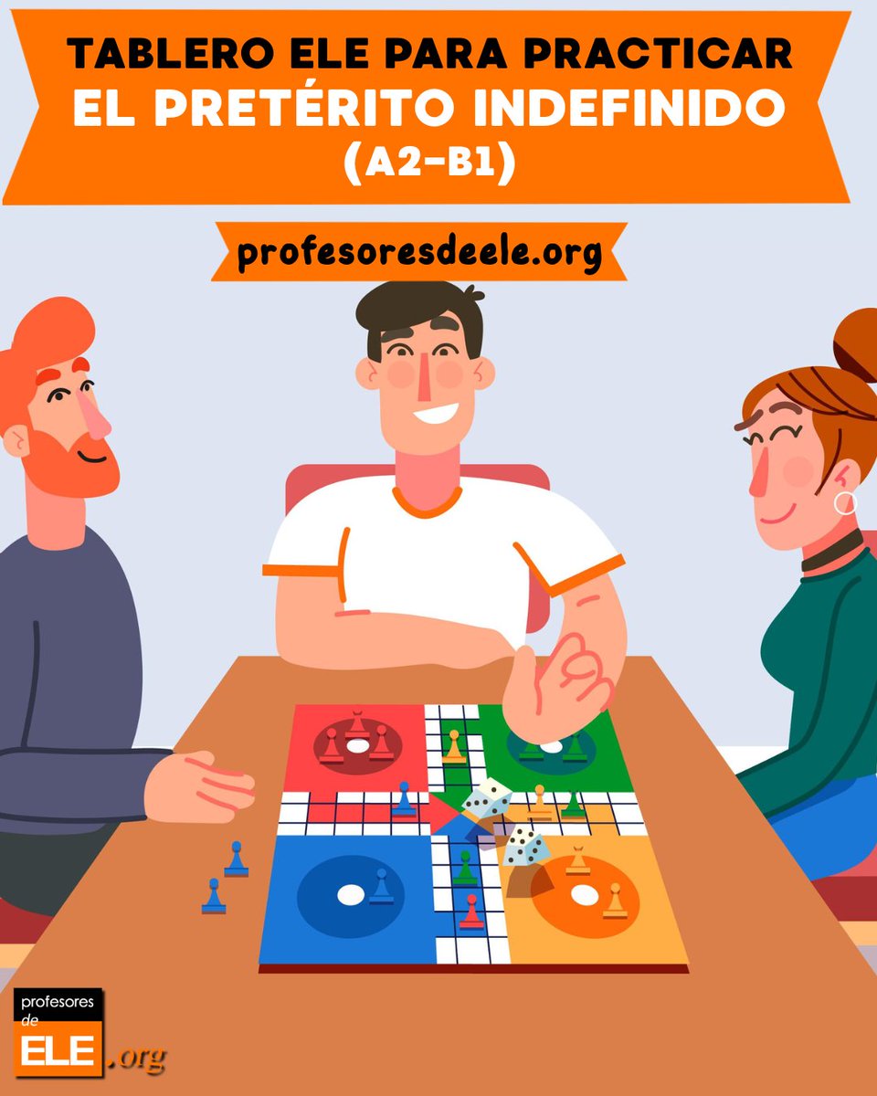 ProfesoresdeELE's tweet photo. 🎲 Nueva actividad #ELE para niveles A2–B1.
Un tablero interactivo para practicar el pretérito indefinido a través de preguntas, juego y conversación
💬 Gramática + expresión oral
👉https://t.co/nPQqByFUZL
#felizfindesemana https://t.co/RvIIc0m6fk