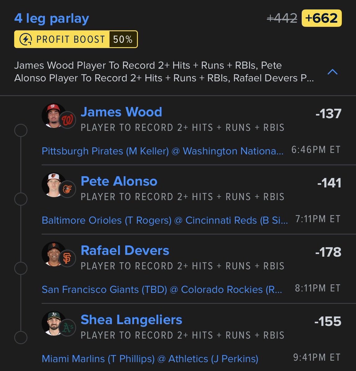 MoneyMandrell's tweet photo. MLB Parlay ⚾️ https://t.co/jkvQd7Fb18