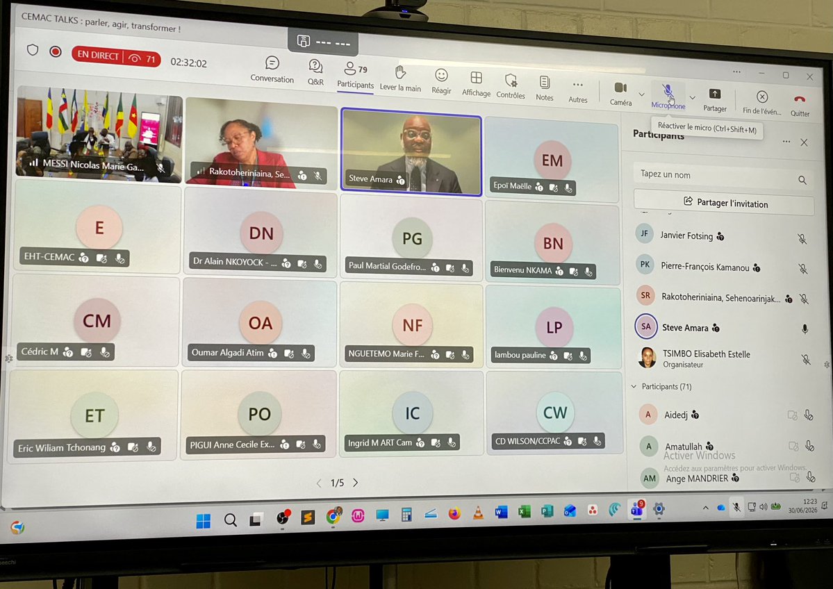 RepCemac237's tweet photo. Vous avez été nombreux à participer au CEMAC TALKS organisée en collaboration avec l’AUF et placé sous le thème : << Le numérique au service de l'intégration régionale: quelles perspectives pour une CEMAC plus connectée, compétitive et inclusive ?>> mardi dernier. https://t.co/pzbtLeCZBZ