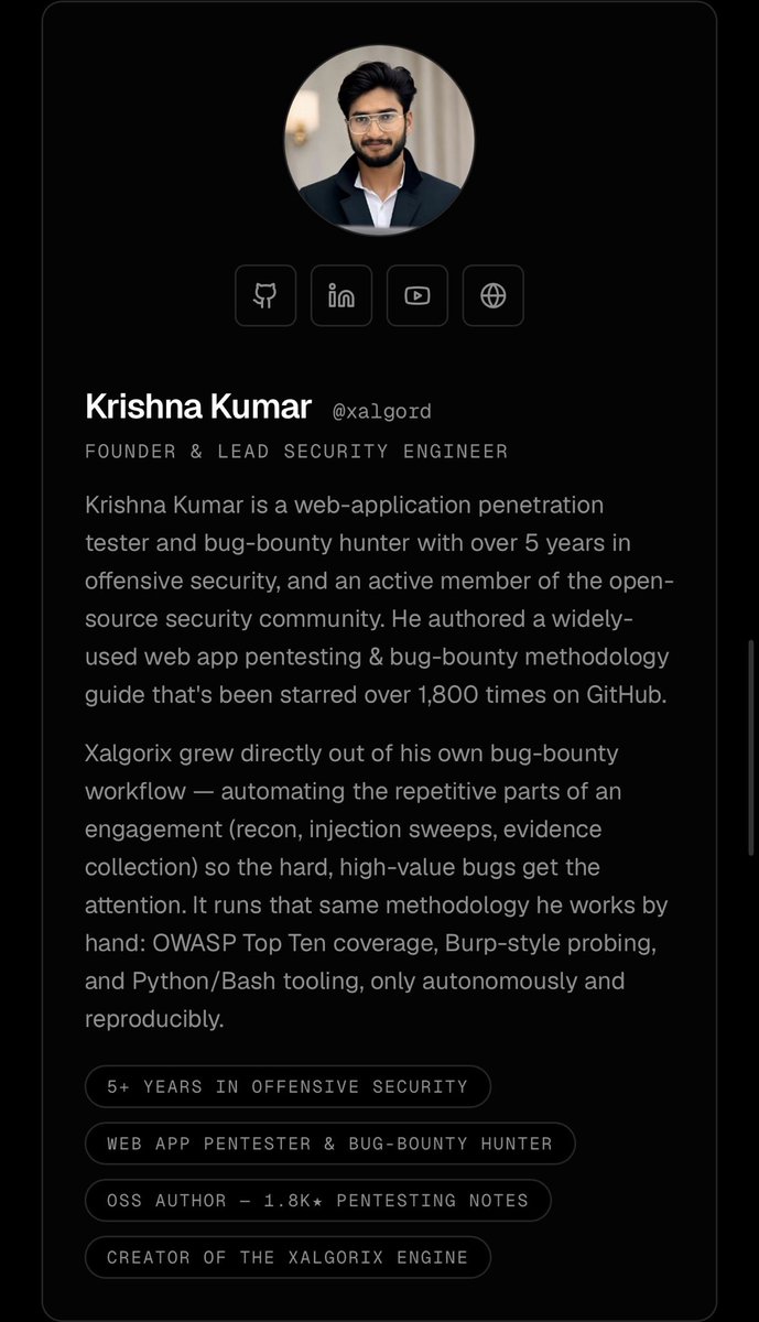 RTradeAcademy's tweet photo. @Xalgorix caught my attention because it is still a low market cap project with a fully doxxed founder building a real business in one of the strongest narratives today: AI and cybersecurity.

At these valuations, I believe the risk/reward is attractive if the team can execute, which is why I decided to take a position.

Founder & Team
Xalgorix was founded by Krishna Kumar (@xalgord), who has over 5 years of experience in offensive security and cybersecurity engineering. Instead of launching a token first and building later, the team has focused on developing a working product ecosystem, including:
•A hosted SaaS platform
•An open-source security engine
•APIs and documentation
•A clear monetization model

This product-first approach is uncommon among AI microcaps.

Xalgorix is one of the more interesting AI microcaps I’ve researched because it combines:
A real product
A real business model
Actual token utility

The core concept is simple:
One scan → 22 testing phases → verified exploits → professional report

What Is Xalgorix?
Xalgorix is an AI-powered autonomous penetration testing platform built for bug bounty hunters, security researchers, developers, startups, and security teams.

Its biggest differentiator is exploit verification. Rather than only detecting vulnerabilities, Xalgorix attempts to reproduce and verify them before including them in reports.

Why The Thesis Is Interesting

Xalgorix is positioned around a major trend:

AI automating cybersecurity workflows.

The project already has:
•A hosted SaaS platform
•An open-source CLI
•APIs and reporting tools
•Subscription pricing
•A working product

This level of maturity is rare among AI microcaps.

Revenue & Token Utility
Xalgorix already generates revenue through subscriptions and scan credits.

The $XALG token provides:
A 25% discount on platform usage
A buyback and burn mechanism funded by a portion of SaaS revenue

The flywheel is straightforward:
More scans → More revenue → More buybacks → More burns

Strengths
Real product
Real market demand
Existing revenue model
Open-source credibility
Strong AI + cybersecurity narrative
Revenue-backed token utility

Risks
Adoption remains unproven
Token usage is optional
Buybacks have not yet been executed
Competitive market

Xalgorix keeps growing.
• 286 users • 383 scans • 490 findings • 15 paid subscribers

If the team can demonstrate:
Growing usage
Paying customers
Recurring revenue
Visible buybacks and burns

then the investment thesis becomes very compelling.

Rating: 8.5/10

Bullish on the product. Cautiously bullish on the token.

CA: 5hEn1uvHEfwyAjJgMZg4n6b8FkFsfxZnWgeySKZZpump