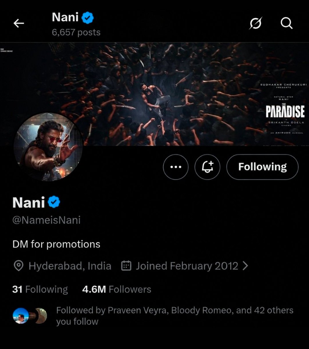 Everything4Nani's tweet photo. bio eppud update chesav anna @NameisNani https://t.co/w5Bs4iqxGg