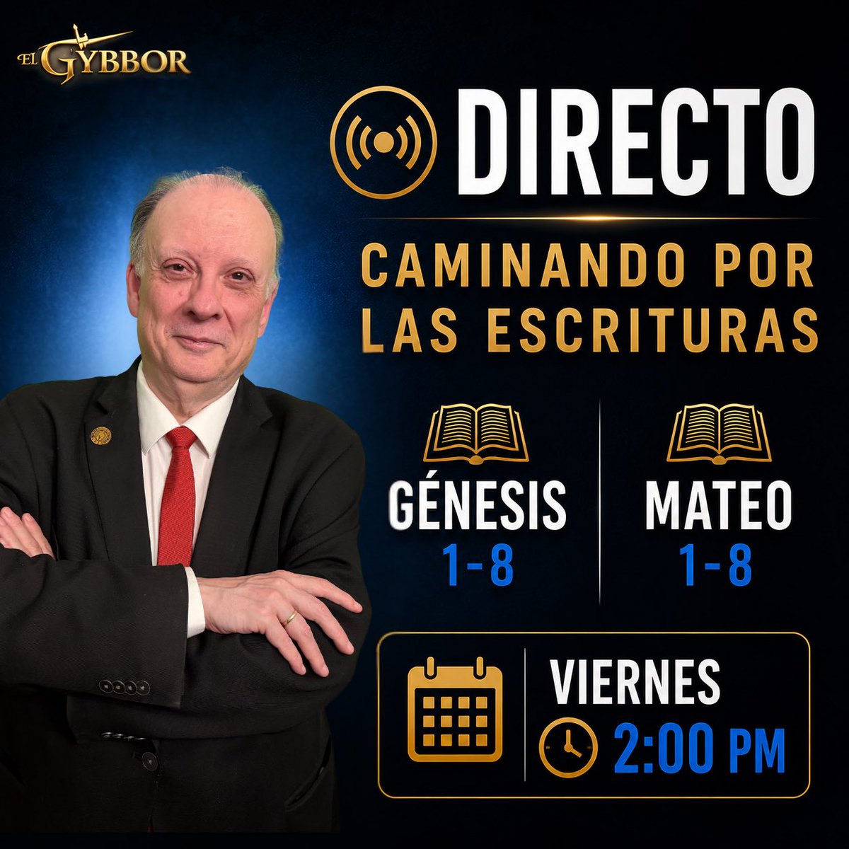 ElGybbor's tweet photo. 📖 ¡Hoy nos vemos en directo!

Después de una semana caminando juntos por la Palabra, llega el momento de responder a vuestras preguntas.

En este directo hablaremos sobre la lectura de:

📚 Génesis 1–8 📚 Mateo 1–8

🗓️ Viernes 🕑 2:00 PM (hora de Washington D. C.)
🔗 Enlace al directo: https://t.co/jYhqdH2aDI

Trae tu Biblia y tus preguntas. ¡Nos vemos en directo! @cesarvidal
