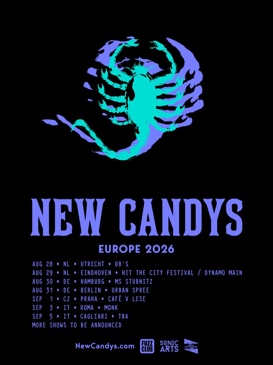 NewCandys's tweet photo. Time to announce some European tour dates. Starting at the end of August, we'll be making stops in Nederland, Deutschland, Česko and Italia. The setlist is getting some fresh updates... Get ready ⚡️
Tickets > https://t.co/QRKtvzrwTu https://t.co/yTwLrh05Kr