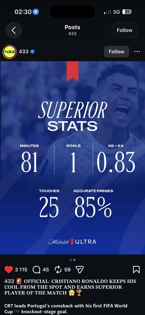 Talkertalkstalk's tweet photo. @J04n011 @ribeiro_ru35198 @B24PT Conseguir dizer que o Leão foi melhor que o Ronaldo isso é só hate gratuito, ambos os nossos extremos foram os piores em campo e isso qualquer aplicação te diz. O sofascore deu 6.6 ao Leão e ele teve uma assistência o Neto teve 6.4.
Mas sim o MVP devia ir para o Diogo Costa. https://t.co/4KgSMXoc5l
