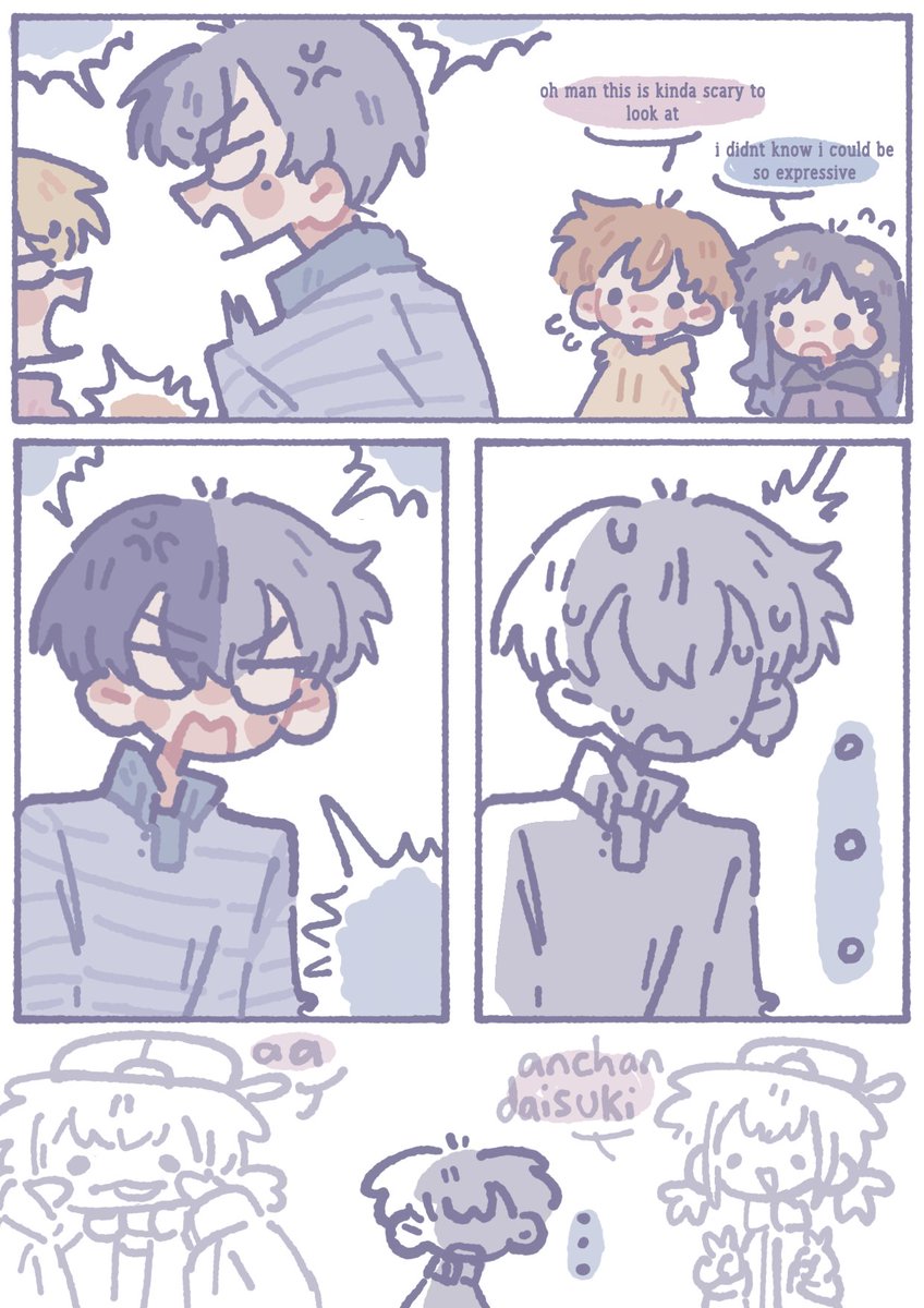 _orikeys's tweet photo. #prsk_FA not too happy abt this one but bodyswap vbs au again!! https://t.co/2gRnXQhciw