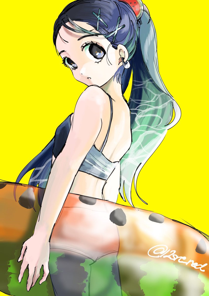 12sre_red's tweet photo. 【玖渚盾】水着🍉(1/2) https://t.co/E4VC7AxcPX
