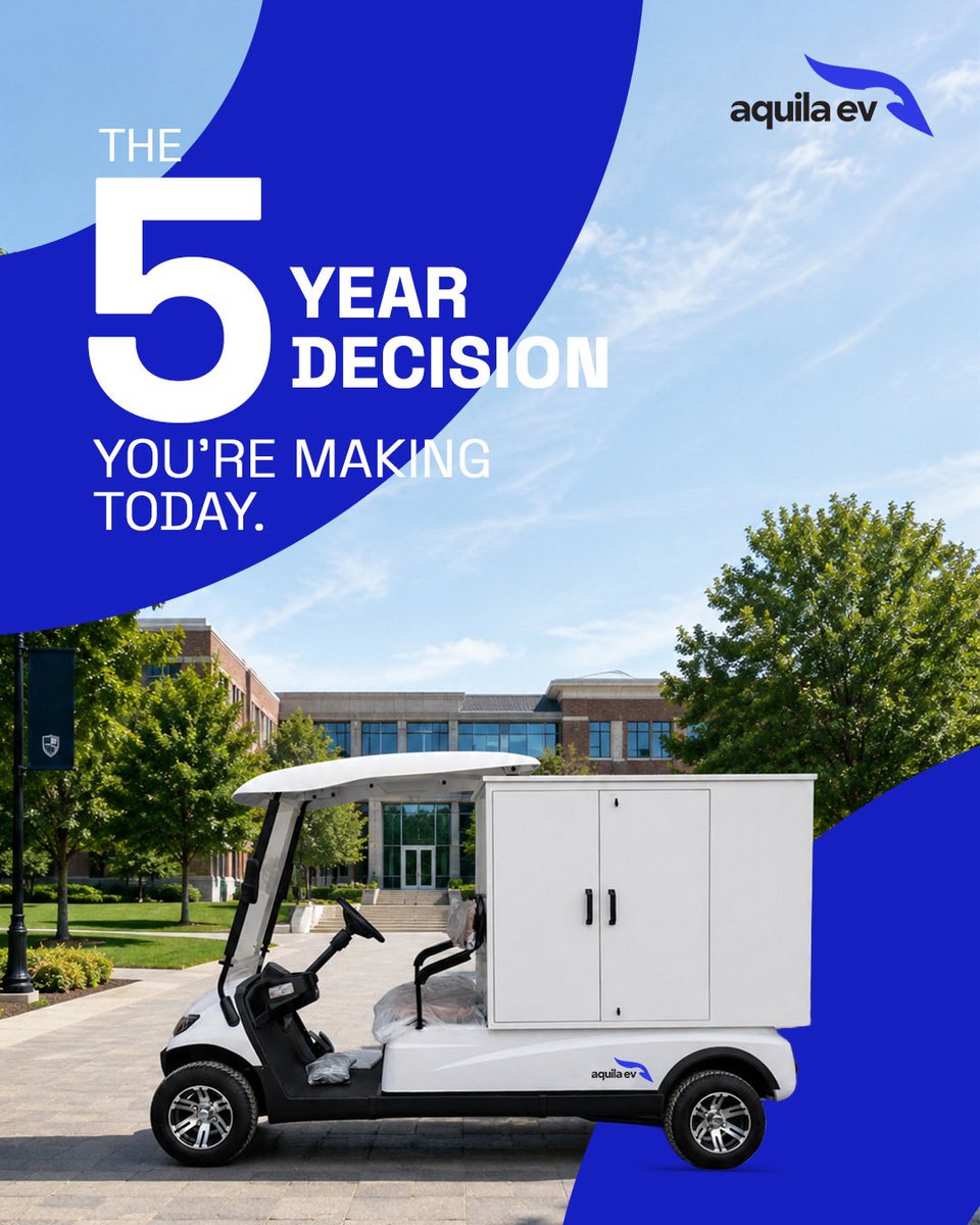 AquilaEv's tweet photo. Think beyond the purchase price.
Think long-term value.
#AquilaEV #SmartMobility #ElectricVehicles #CampusTransport #FleetManagement #Sustainability #GoElectric https://t.co/F2tB66zRGt