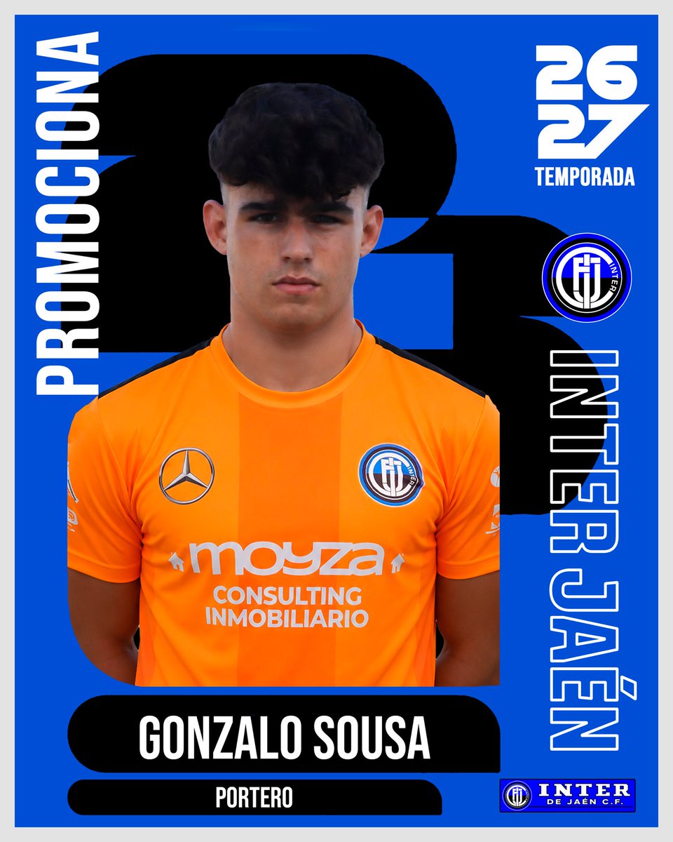 InterJaen's tweet photo. 🔵⚫️ 𝐓𝐄𝐌𝐏𝐎𝐑𝐀𝐃𝐀 𝟐𝟎𝟐𝟔-𝟐𝟎𝟐𝟕

➡️ Gonzalo Sousa pasa a formar parte de la plantilla Senior para la temporada 2026/27

🧤 Nuestro joven portero da el salto desde el equipo juvenil tras su crecimiento y evolución durante estos años en el club https://t.co/uR1Df1mtJ3