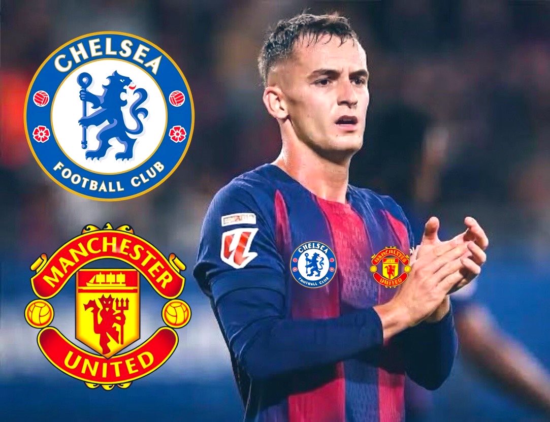 DeanJamesAFC's tweet photo. 🚨 || Manchester #United🏴󠁧󠁢󠁥󠁮󠁧󠁿 and #Chelsea have both been monitoring #Barça🇪🇸 CB, Marc #Casadó [Via - @OllyNak]. https://t.co/9Hniaq1WbX