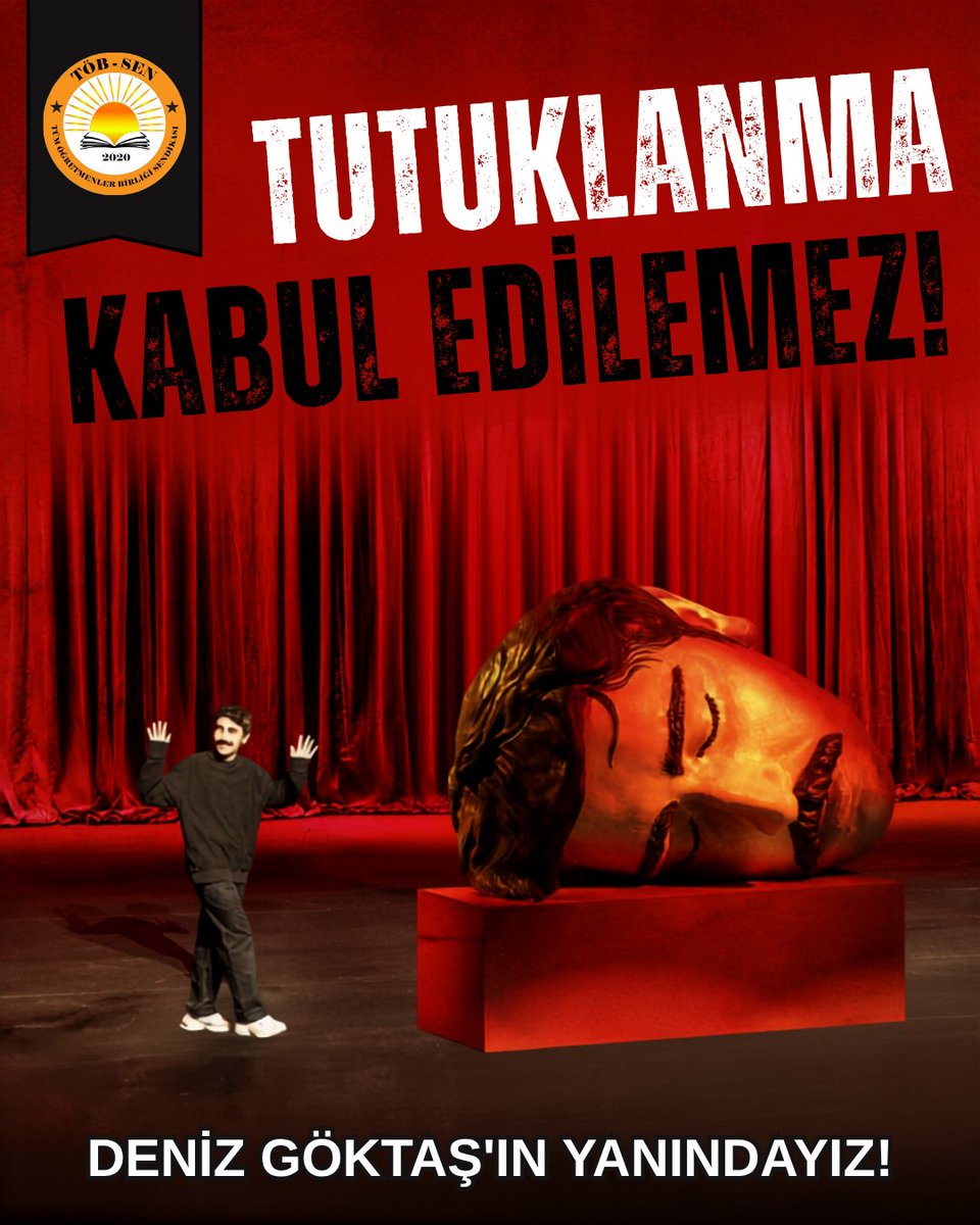 sendikatobsen's tweet photo. DENİZ GÖKTAŞ'IN TUTUKLANMASI KABUL EDİLEMEZ!

Sanatın, mizahın ve düşünce özgürlüğünün yargı baskısıyla susturulmaya çalışılması kabul edilemez.

Deniz Göktaş hakkında soruşturma yürütüldüğünü bilmesine rağmen yurt dışında kalmayı tercih etmemiş, ülkesi Türkiye'ye dönmüştür. Kaçma şüphesi bulunmayan, kendi iradesiyle ülkesine gelen bir kişinin tutuklu yargılanması; hukukun temel ilkeleriyle, ölçülülük ilkesiyle ve kişi özgürlüğü hakkıyla bağdaşmamaktadır.

Eleştiri, mizah ve sanat demokratik toplumların vazgeçilmez unsurlarıdır. Düşünceler nedeniyle insanların hedef gösterildiği, gözaltına alındığı ve tutuklandığı bir ortamda ne ifade özgürlüğünden ne de hukukun üstünlüğünden söz edilebilir.

TÖBSEN olarak; düşünce ve ifade özgürlüğünü savunuyor, Deniz Göktaş'ın tutuklanmasını hukuka ve demokrasiye aykırı buluyoruz.

Deniz Göktaş derhal serbest bırakılmalıdır.

#DenizGöktaş #standup #mizah #özgürlük