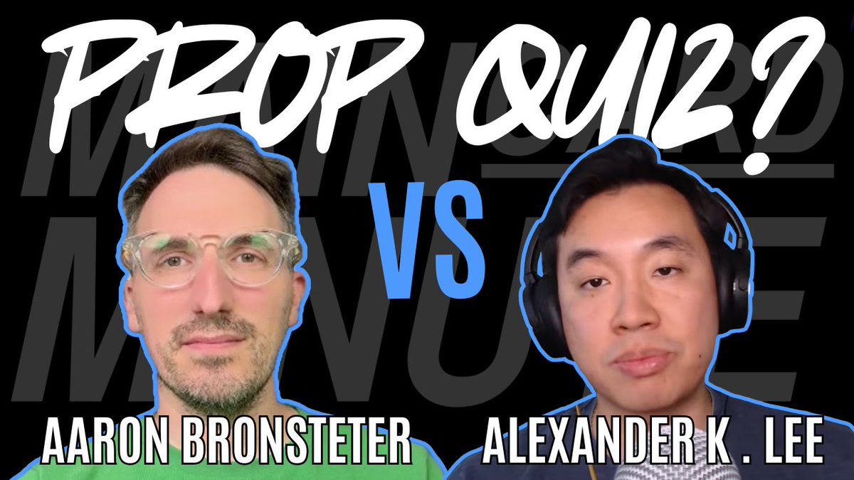 MainCardMinute's tweet photo. 🚨TOURNEY SEMIFINAL🚨 

Ep. 47 of PROP QUIZ drops today at 1:30pm ET on YT featuring @aaronbronsteter &amp; @AlexanderKLee as we find out who knows more about Canadian Club, the Loonie Bin &amp; MUCH MORE! https://t.co/k66PyPI2yR