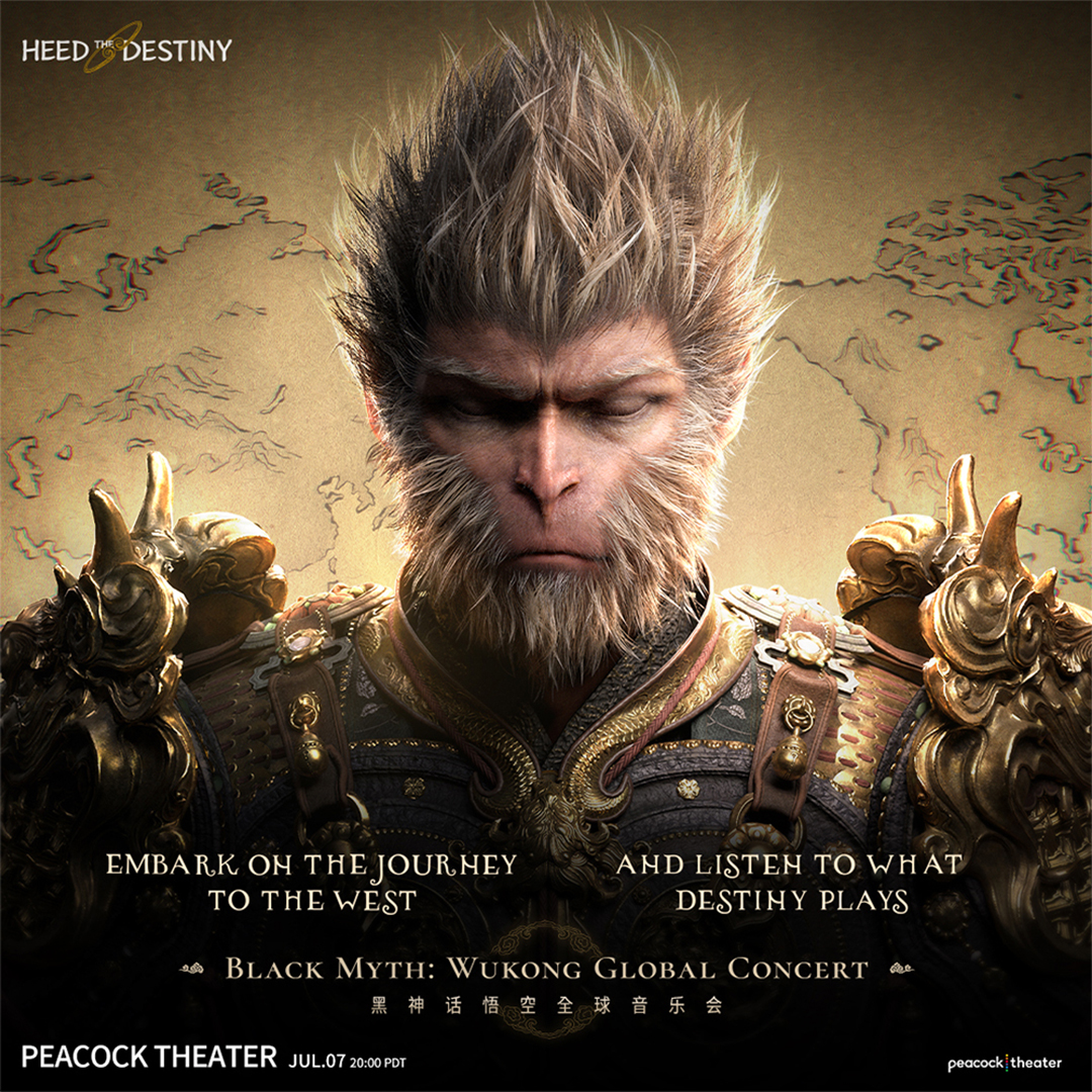 blackmythnews's tweet photo. #BlackMythWukong Global Concert Is Coming to Los Angeles!
#黑神话悟空 全球音乐会将在洛杉矶上演！

On July 7th, "Heed the Destiny - Black Myth: Wukong Global Concert" will take the stage at the Peacock Theater in Los Angeles, California. Tickets are now on sale, with each price tier offering a different Mystery Bag gift package.

7月7日，“且听天命”《黑神话：悟空》全球音乐会将在加利福尼亚州洛杉矶的孔雀剧院上演。门票现已开售，每个档位的门票都将得到不同的盲袋礼包。